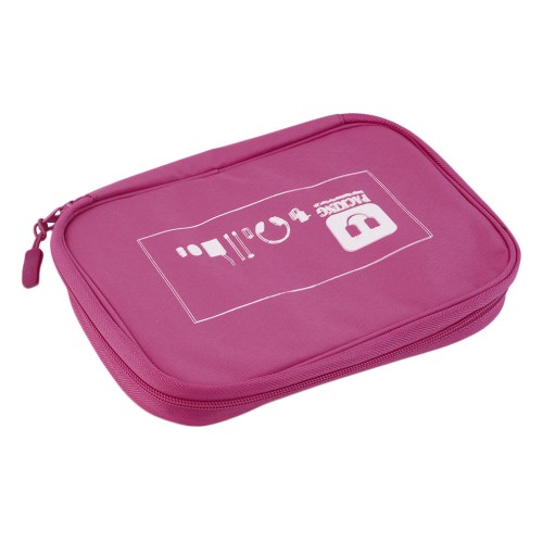 DIGITAL STORAGE BAG - Earphone Data Cables Usb Flash Drives Travel Case Digital Electronic Accessories Maroon